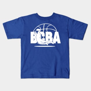 BCBA WHITE LOGO WITH BBALL Kids T-Shirt